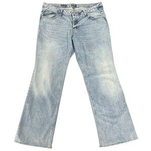 Wild Fable Light Wash Low Rise Flare Jeans Size 16 Raw Hem Light wash